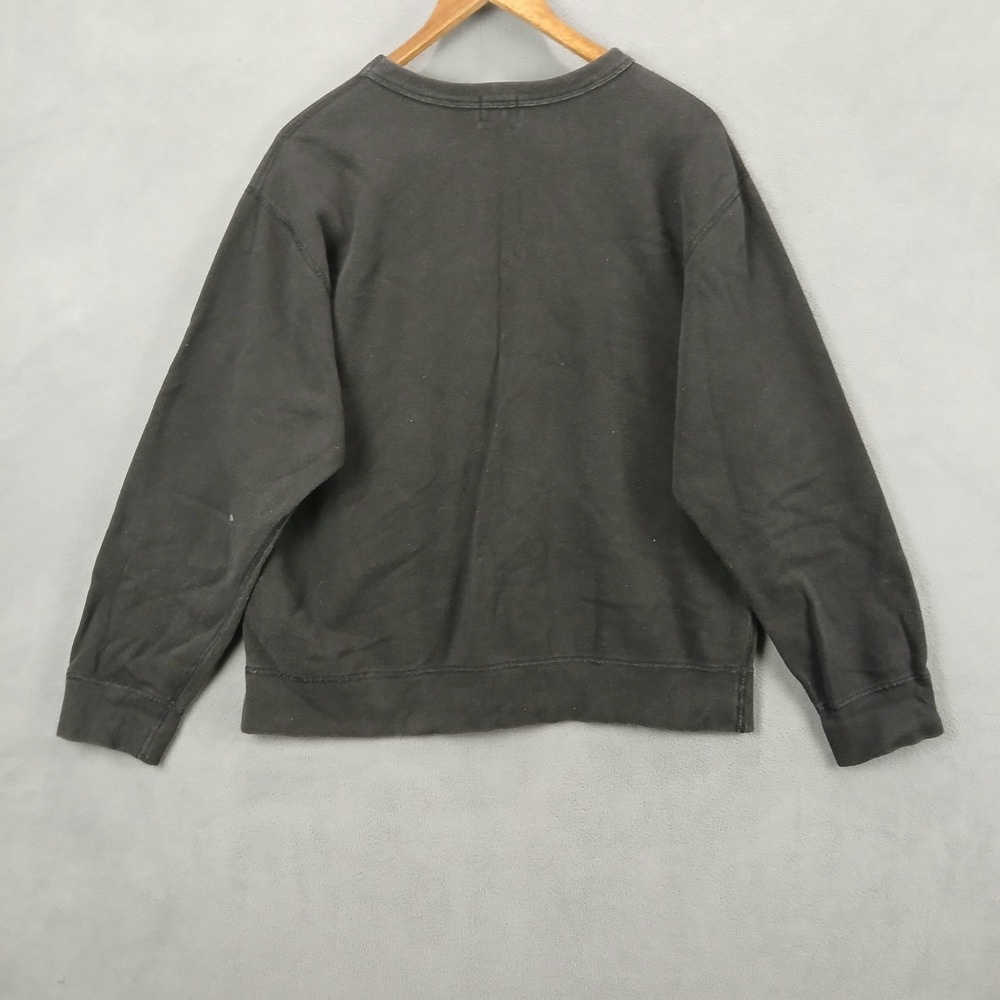 Vintage Calvin Klein Jeans Sweatshirt Women PM Black Cotton Logo Fleece Lined - Picture 2 of 8